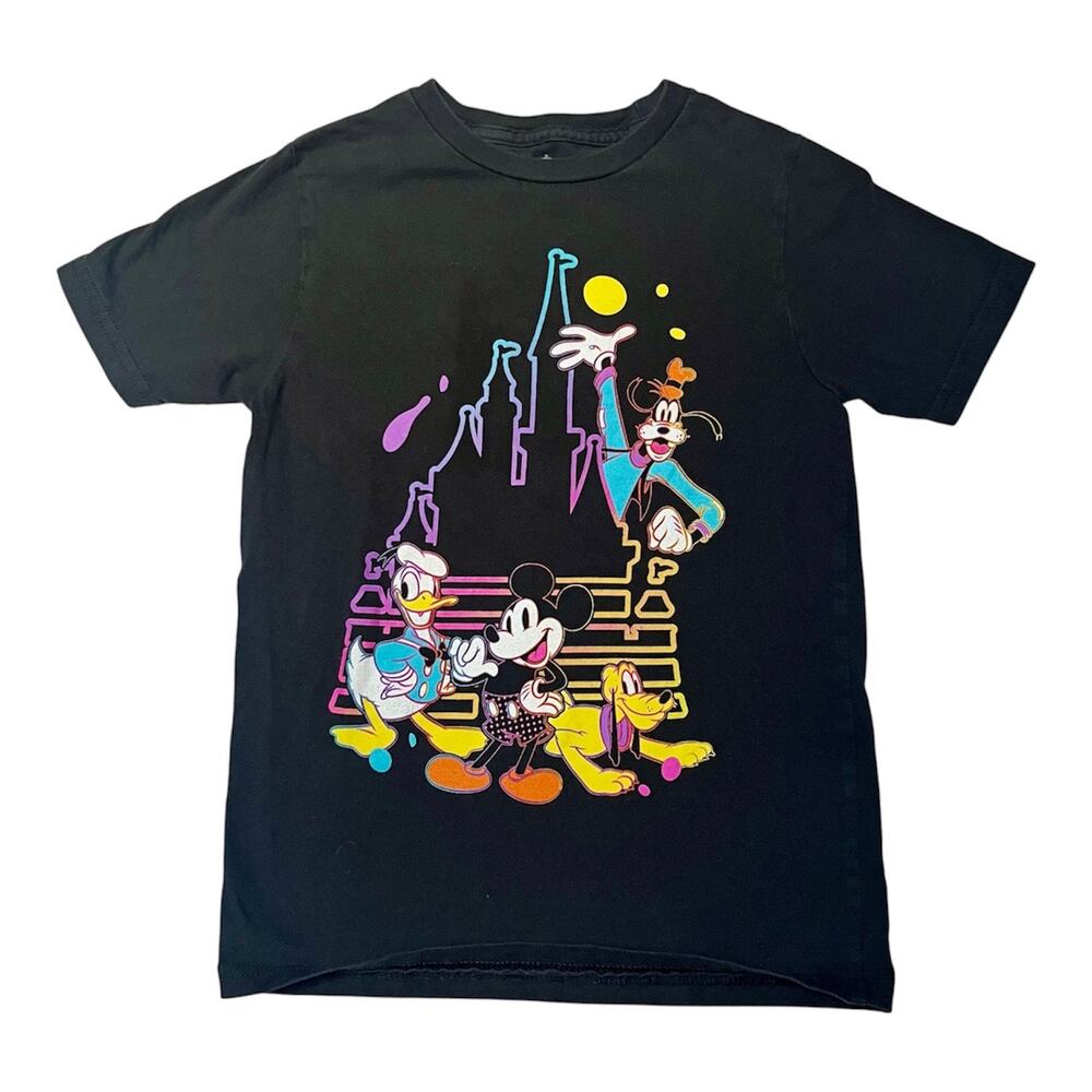 Disney Neon Electric Castle Character Graphic Tee Size S